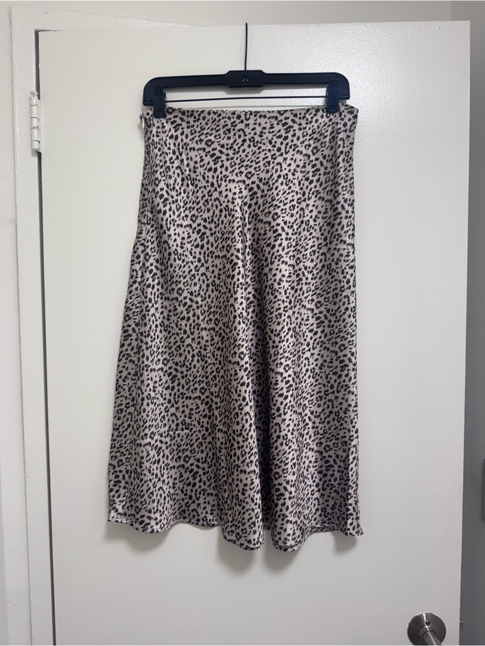 Princess Polly Leopard Print silk Midi Skirt - Neutral Beige size 6